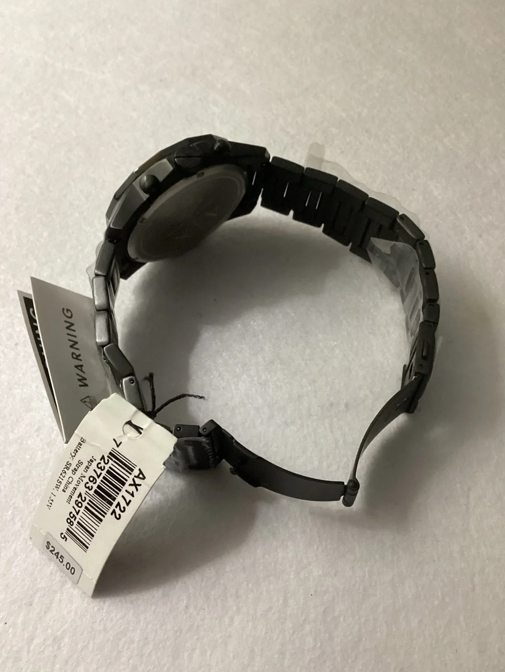 A/X Armani Exchange Chronograph Black Stainless Steel Bracelet Watch 44mm